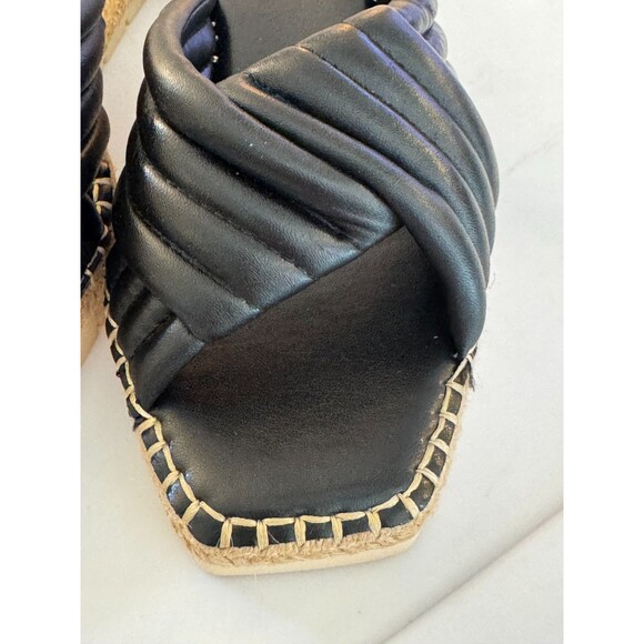 Vince Camuto Espadrille Slides Sz 6 Padded Black Sandals Summer Comfort Casual - Picture 4 of 11